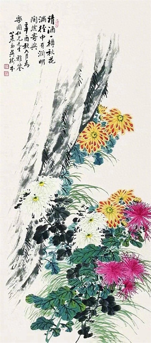 秋日画菊正当时，看看 海上三菊 的菊花 棒！！精美国画图赏