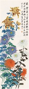 秋日画菊正当时，看看 海上三菊 的菊花 棒！！精美国画图赏