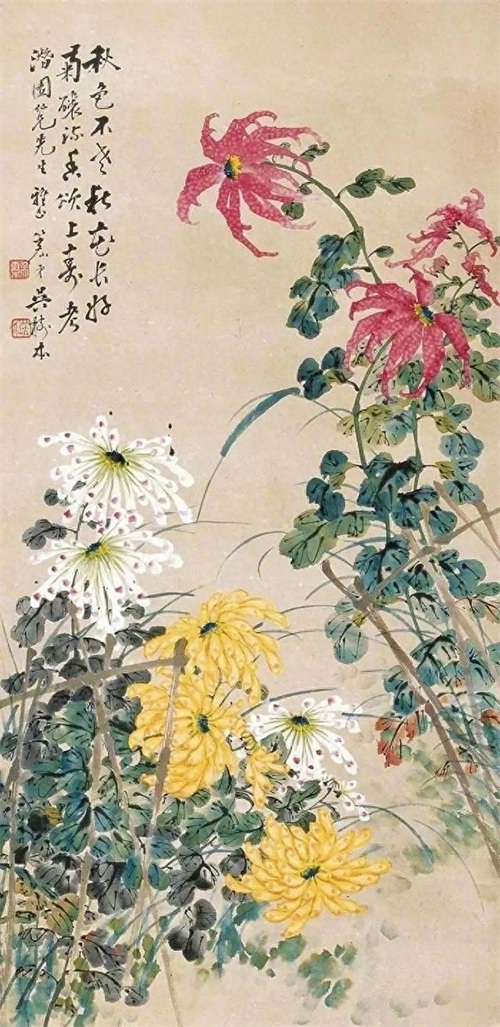 秋日画菊正当时，看看 海上三菊 的菊花 棒！！精美国画图赏