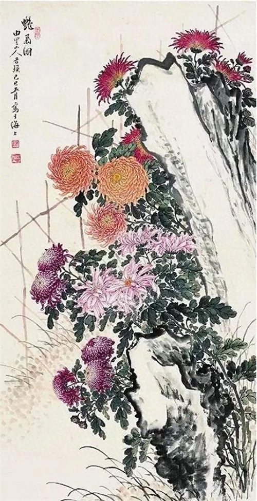 秋日画菊正当时，看看 海上三菊 的菊花 棒！！精美国画图赏